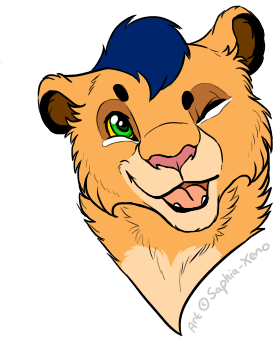 Howie62 Winky Face By Saphia-xeno - Masai Lion (350x370)