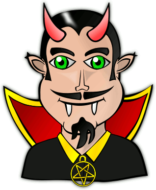 Image For Green Eyed Devil W Fangs Clip Art - Dracula Clipart (318x388)
