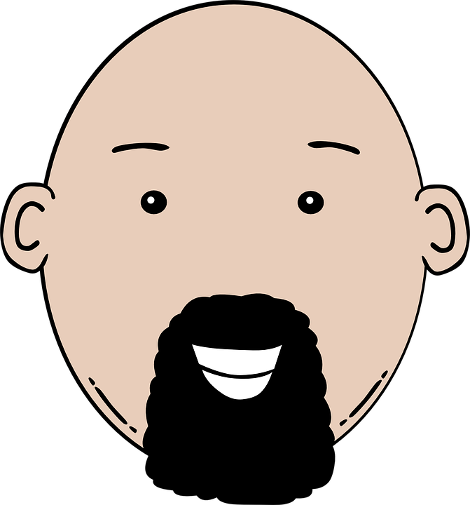 Bald Guy With Beard Cartoon (671x720)