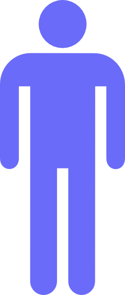 Purple Mens Room No Fill Clipart - Blue Boys Bathroom Sign (252x592)