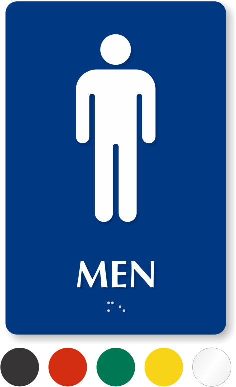 Men Pictogram Braille Restroom Sign - Male Bathroom Sign (538x800)