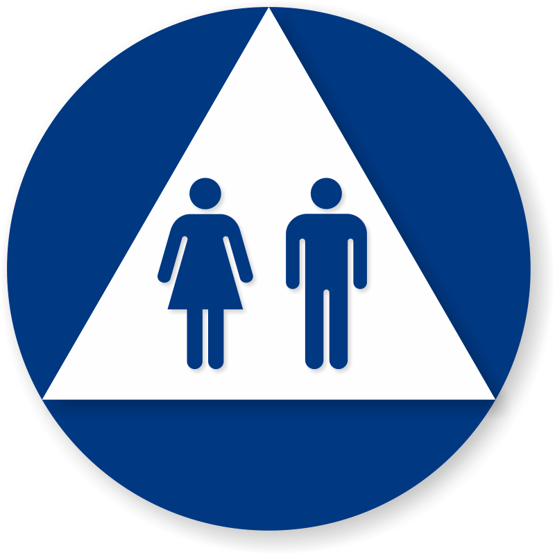 Men Women Pictogram Sign - Uni Sex Bathroom Sign (800x800)