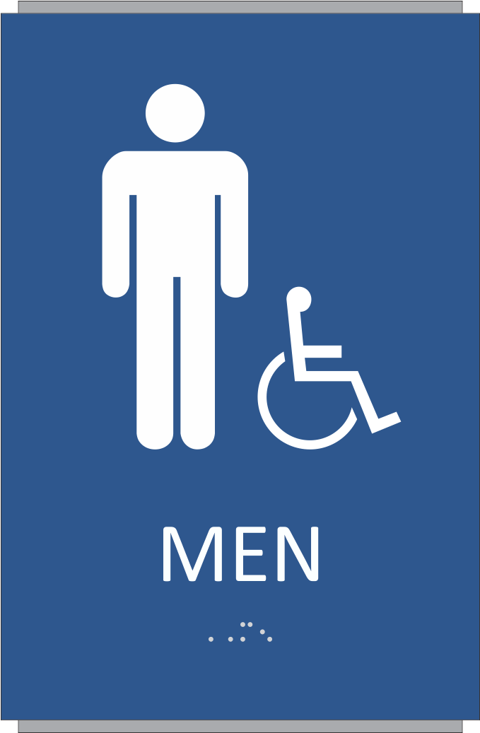 Ada Braille Men Restroom Sign - Women Restroom Sign Black (1050x1050)