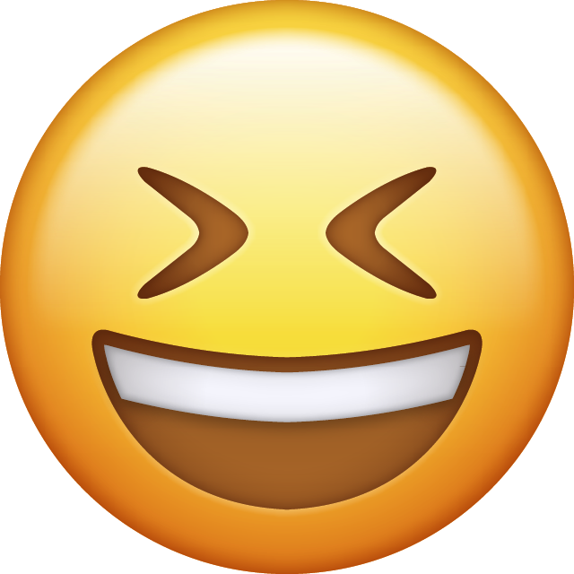 Clipart Laughing Yellow Emoticon Smiley Face - Closed Eyes Laughing Emoji (640x640)