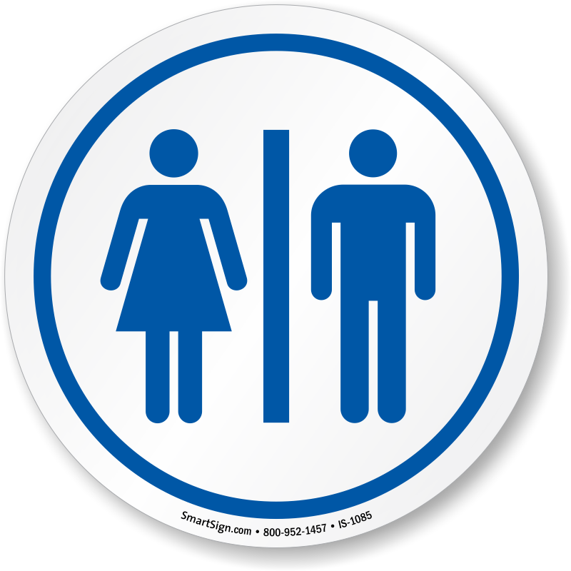 Restrooms Symbol Iso Circle Sign - Bathroom Door Signs Printable (800x800)
