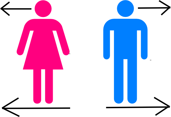 Mens And Womens Toilet Signs Men Women Bathroom Sign - Bladder Bowel Sexual Dysfunction (600x412)