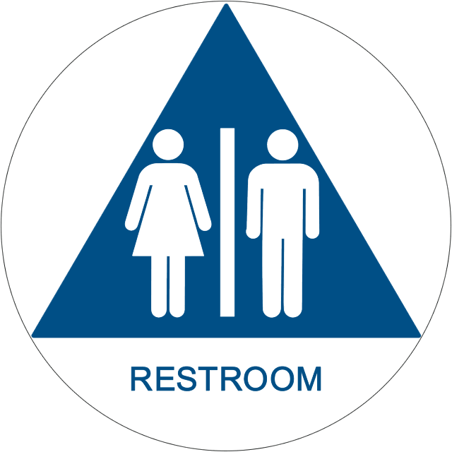 Ca Title 24 Unisex Ada Restroom Signs Alpha Dog Clipart - Amazon Com Unisex Toilet Sign (640x640)