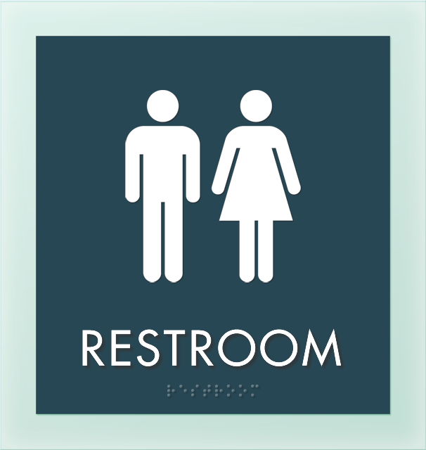 Zoom, Price, Buy - Restroom Sign (606x640)