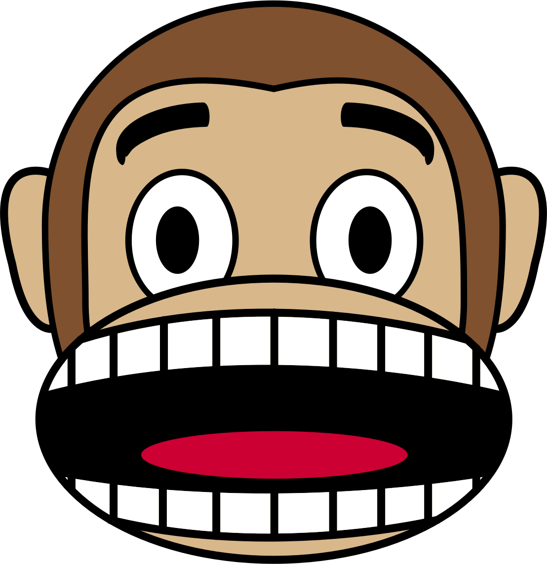 Scary Clipart Fearful - Monkey Emoji Crying (1108x1143)