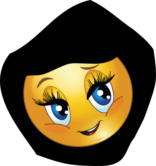 Girl With Hijab Smiley Emoticon - Emoji Face (527x563)