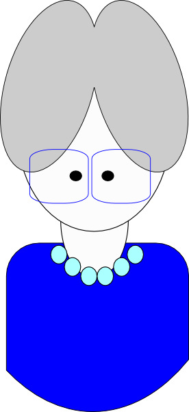 Blue Grandma Cartoon Clip Art - Cartoon (276x600)