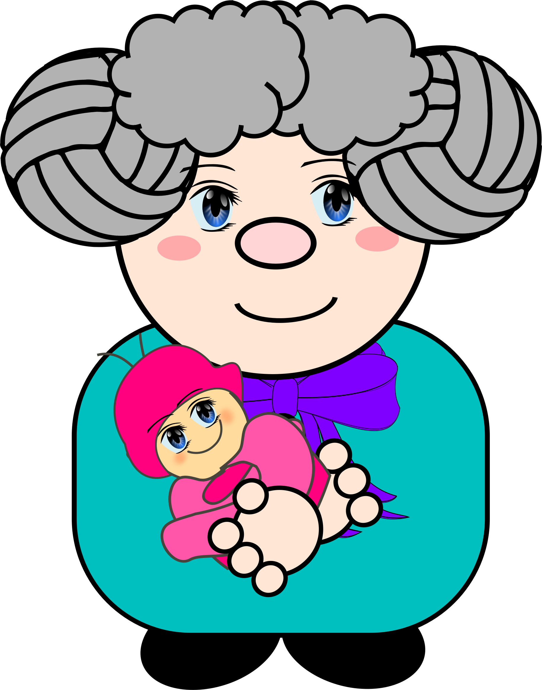 Clipart Grandma With Baby - Grandma And Baby Clipart (1829x2331)