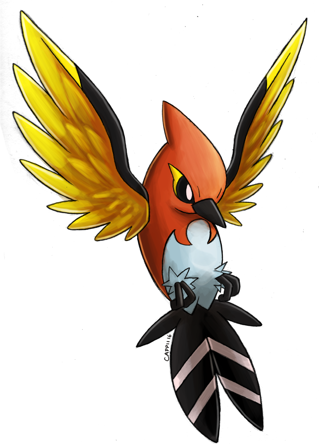Pokecember Day - Pokemon Fletchinder (1024x1443)