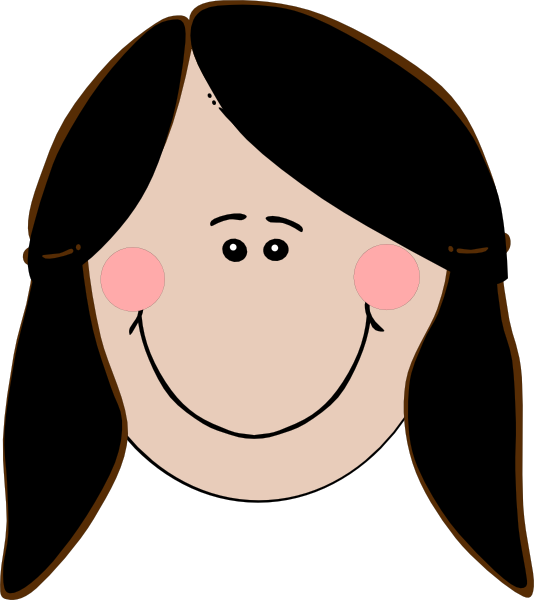 Cartoon Girl Black Hair (534x600)
