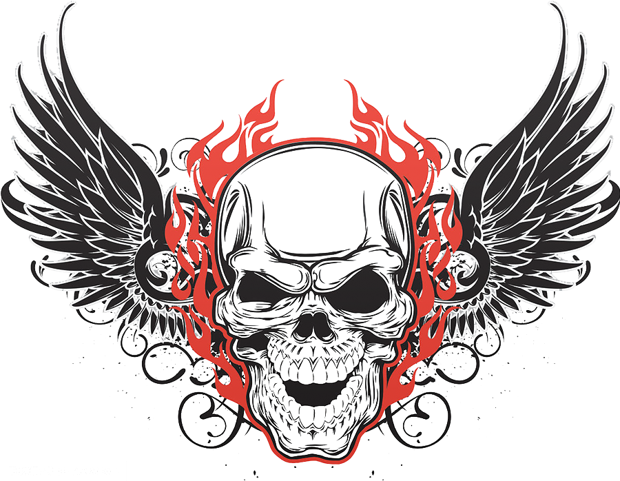 Human Skull Symbolism Wing Tattoo Skull Art - Human Skull Symbolism Wing Tattoo Skull Art (900x900)