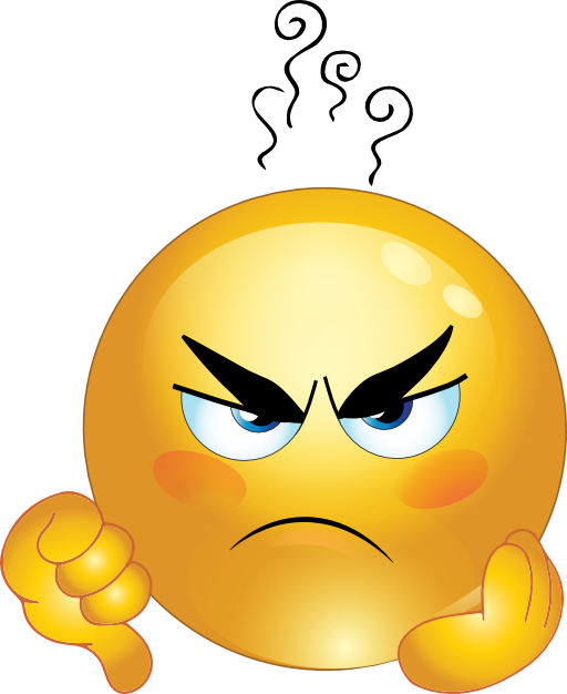 Angry Smiley Emoticon Clipart Royalty Free Public Domain - Grumpy Emoji (512x626)