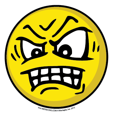 Angry Face Emoticon Car Or Fridge Magnet Motocons - Cranky Emoticon (375x374)