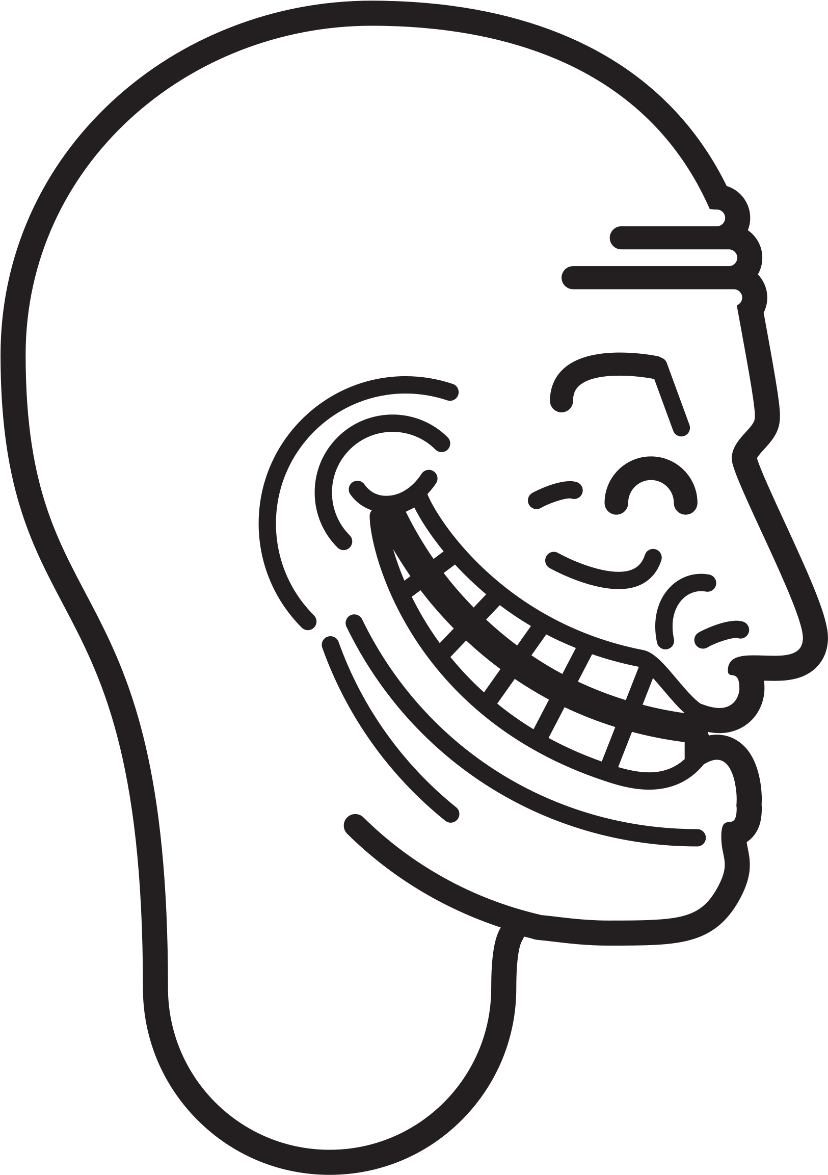 Clipart - Troll Face From The Side (2400x2400)