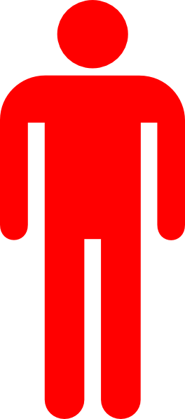 Red Traffic Light Clipart - Red Man Clip Art (264x598)