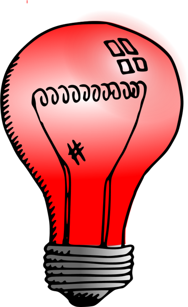 Red Light Bulb Clip Art (600x977)