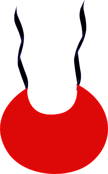 Blue White Striped Bib Clip Art - Clip Art (372x599)