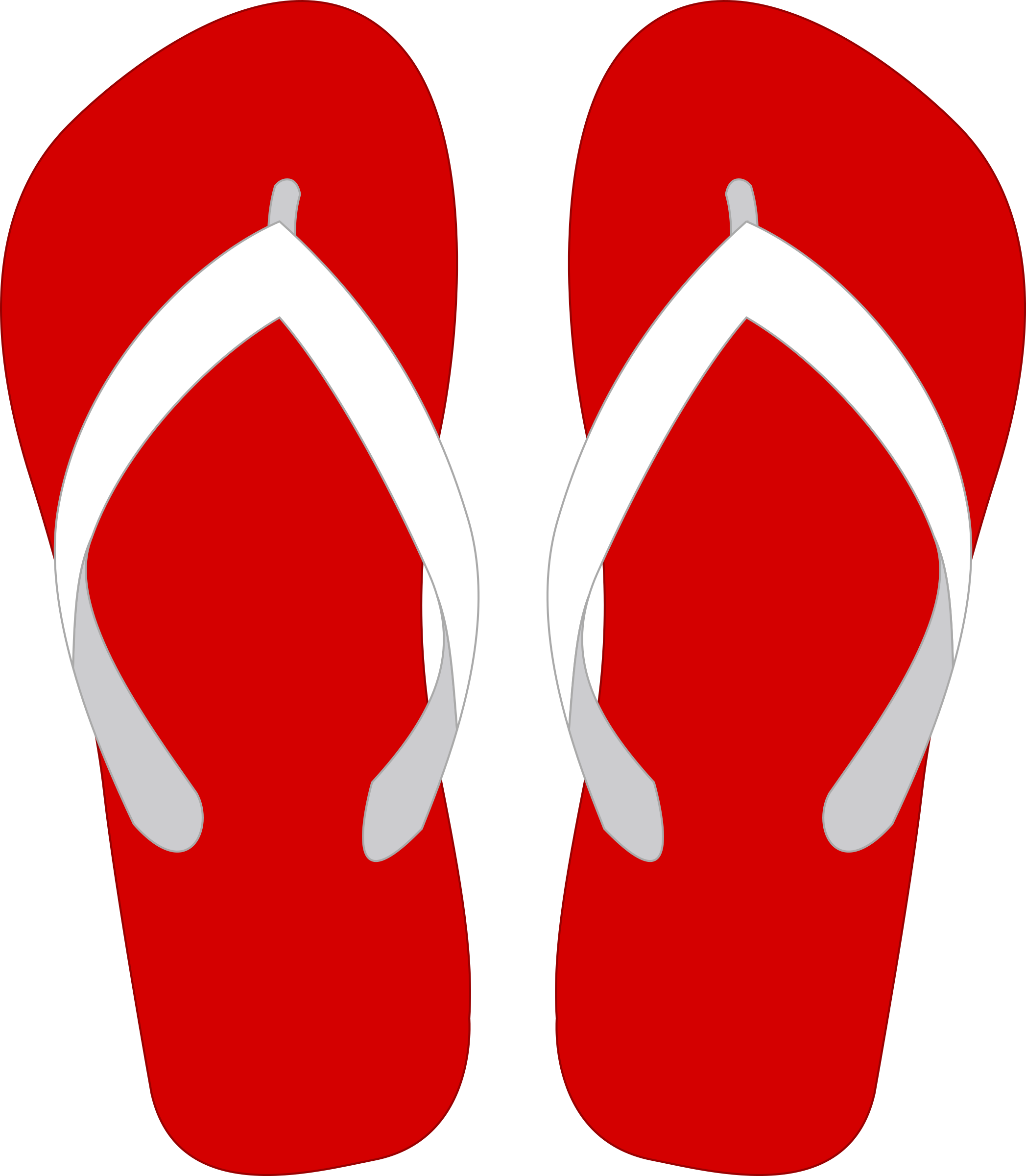 Wedding Clipart Red - Flip Flop Clip Art (2095x2400)