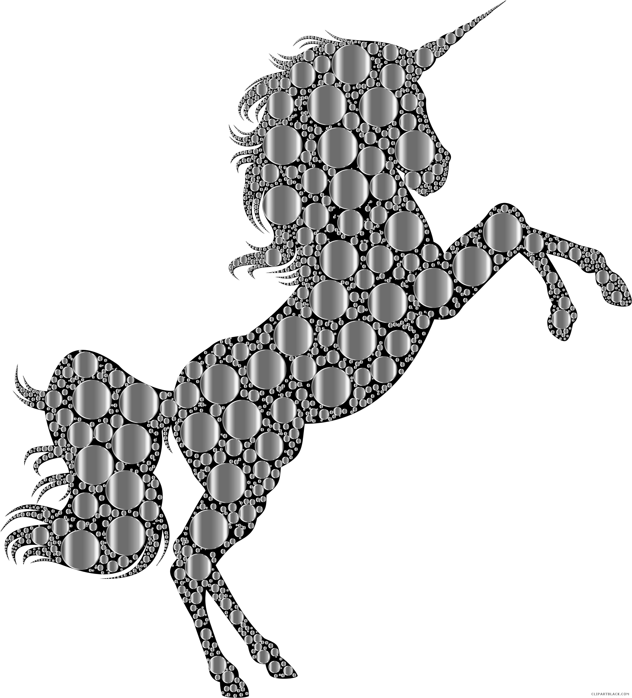 Silver Unicorn Silhouette Animal Free Black White Clipart - Unicorn Silhouette Free (2078x2296)