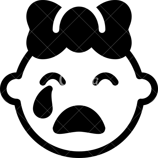 Crying Baby Avatar Outline - Crying (550x550)