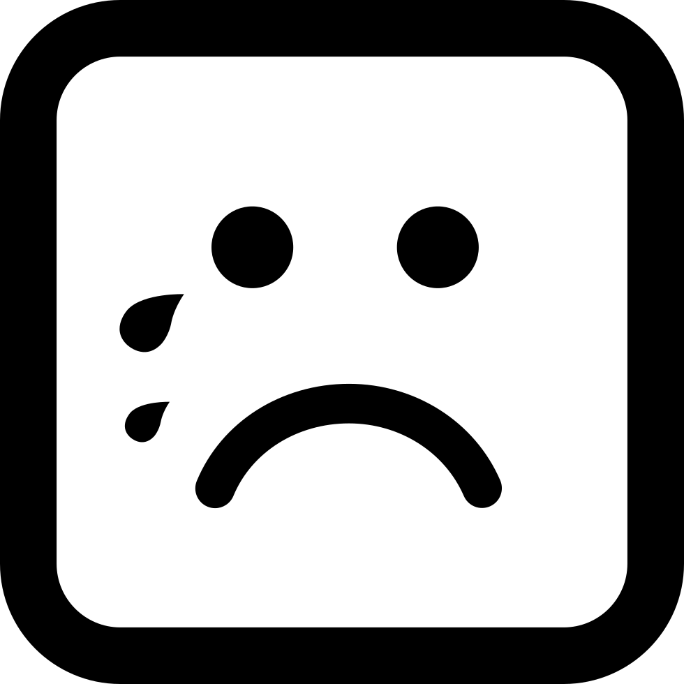 Crying Emoticon Rounded Square Face Comments - Square Face Emoticon (980x980)