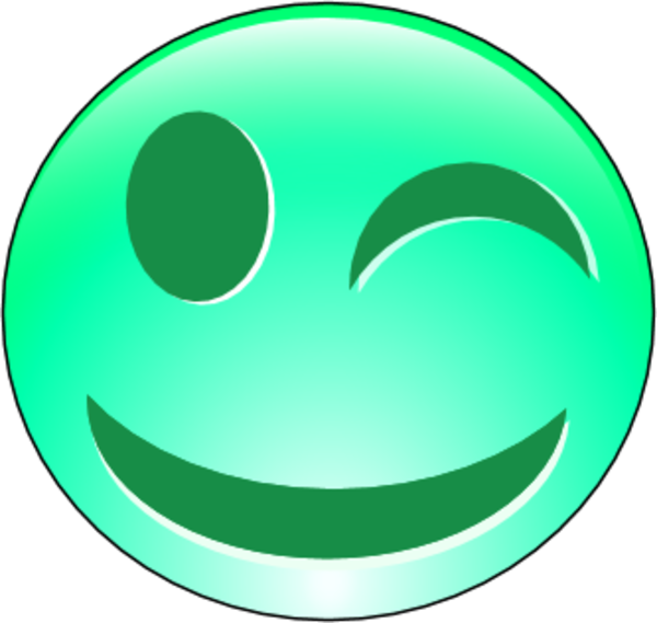 Smiley Face One Eye Closed Vector Clip Art - Animated Winking Smiley Face (600x569)