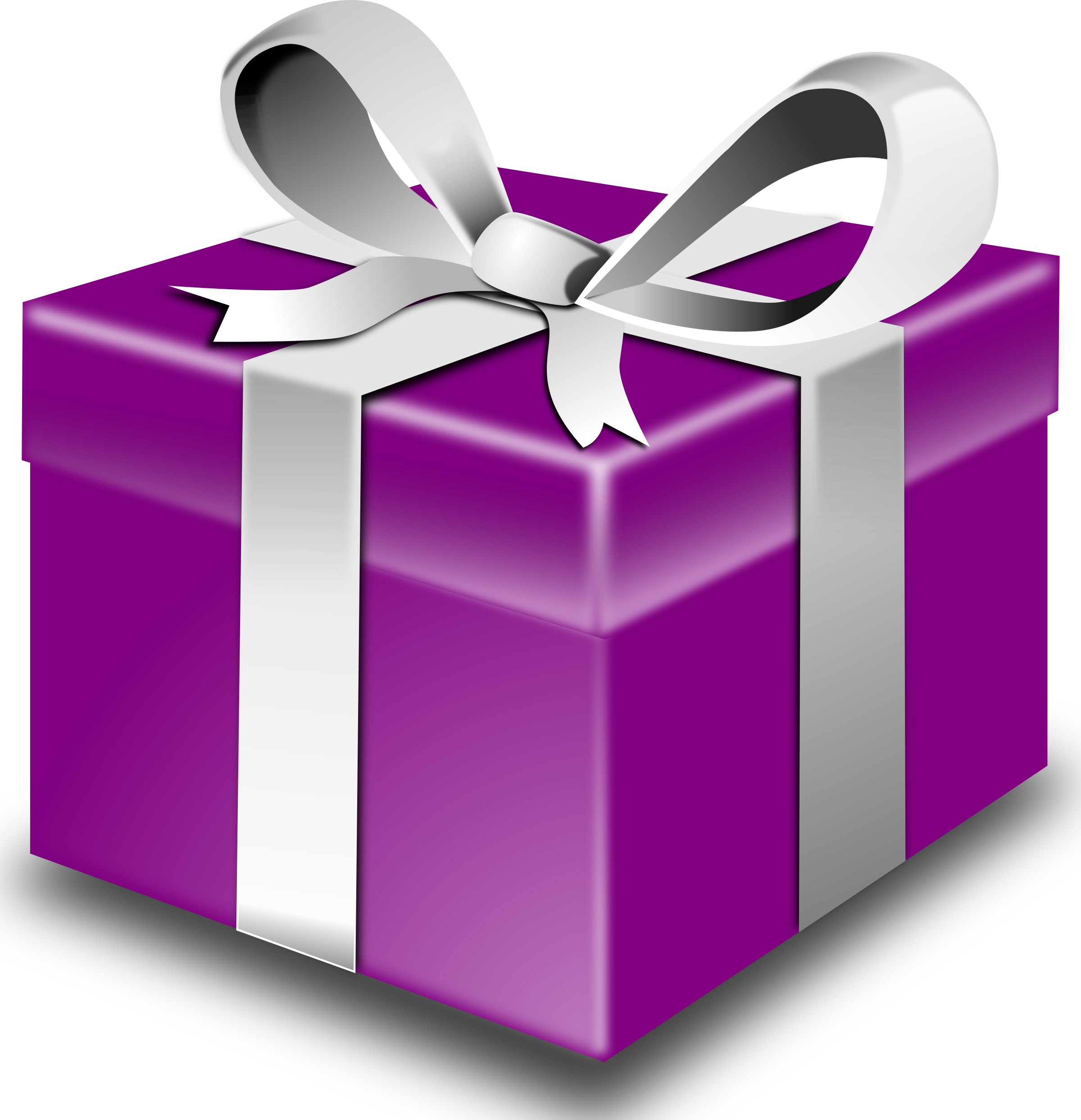 Gift Clip Art Images Black And White Pictures - Purple Present (2400x2486)