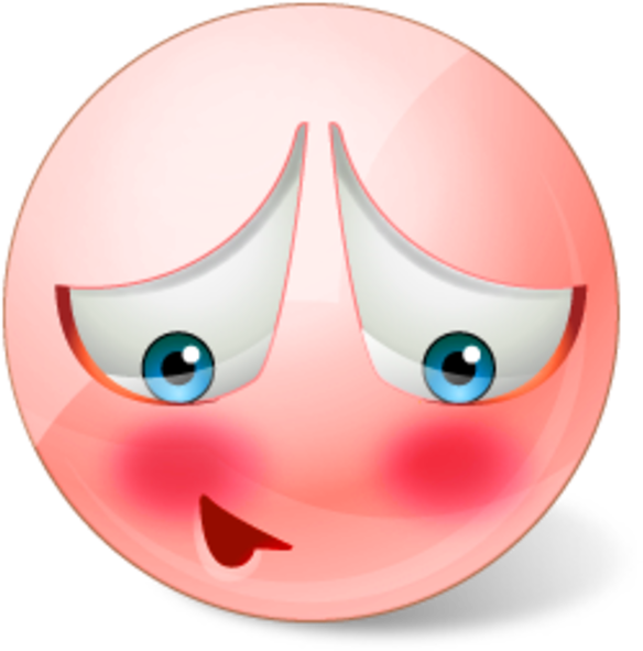 Ashamed Face Emoticon Clipart - Caras Rojas De Verguenza (600x600)