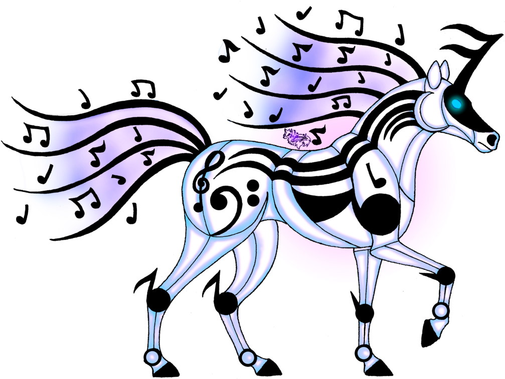Musical Unicorn By Black-baccara6 - Drawing (1024x768)