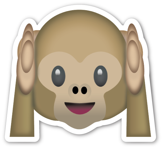 Hear No Evil Monkey - Monkey Covering Ears Emoji (525x480)