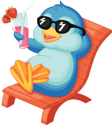 Beat The Summer With Smoothie - Cute Penguins Cartoon (401x428)