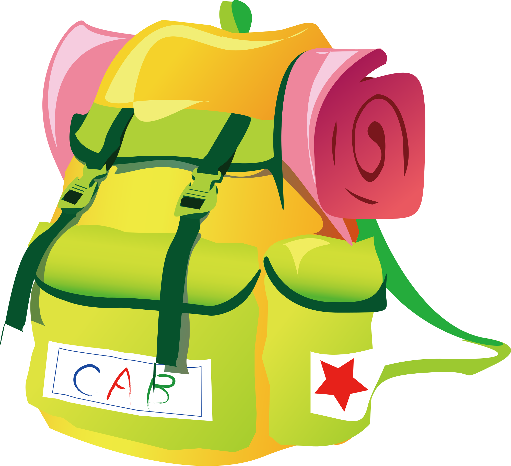 Backpacks And Sleeping Bag Clipart - Travel Bag Vector Png (2000x1821)