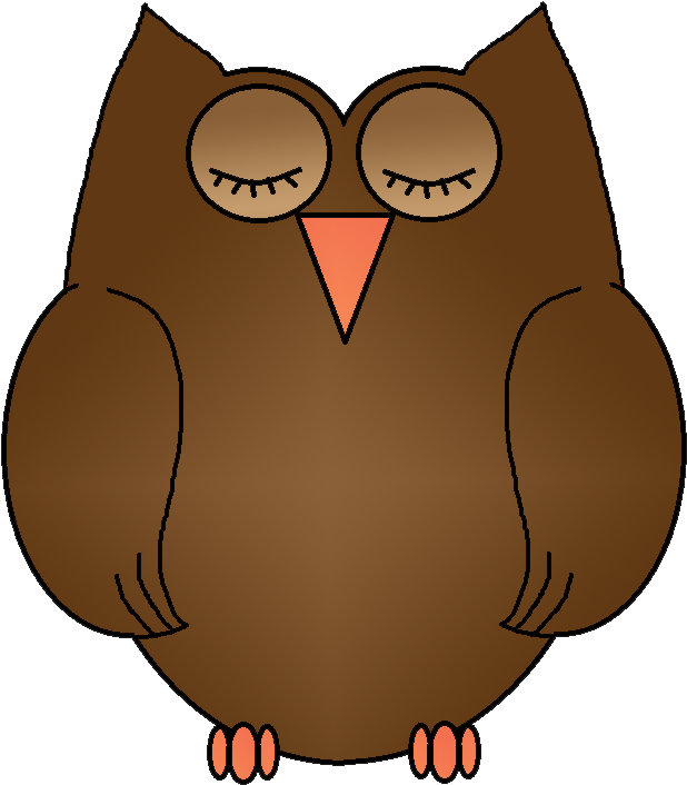Sleeping Owl Clipart - Cartoon (651x730)