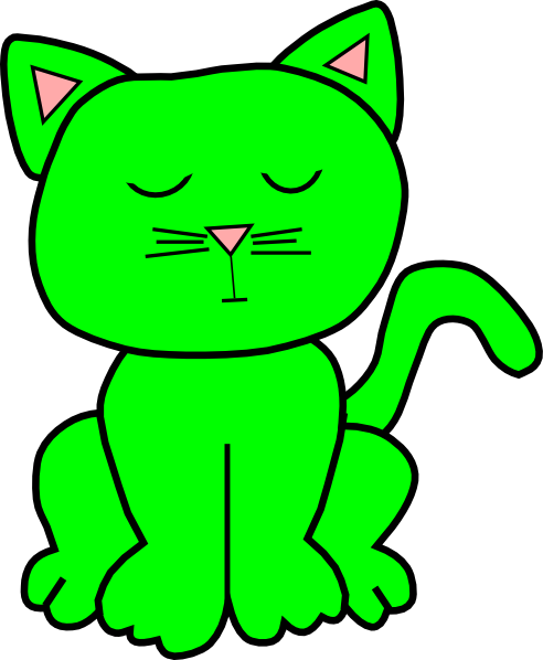 How To Set Use Green Sleeping Icon Png - Sad Clip Art Cat (492x598)