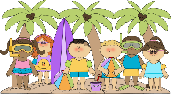 Kids At The Beach Clip Art - June Clipart (575x316)