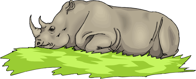 Rhino Clip Art Sleeping - Rhino Sleeping Clipart (750x302)