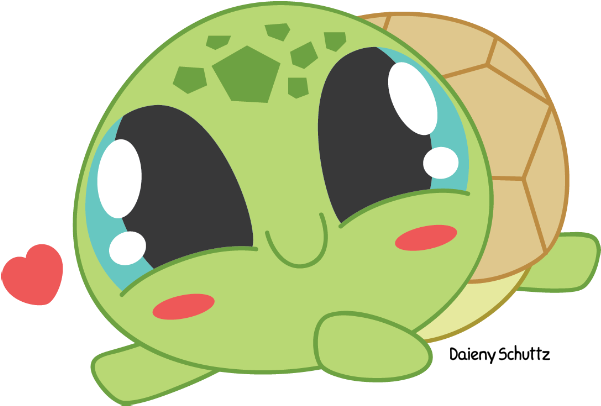 Chibi Turtle By Daieny On Deviantart - Kawaii Turtle (650x447)