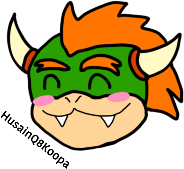 Bowser Head Kawaii By Huswserstar - Art (894x894)