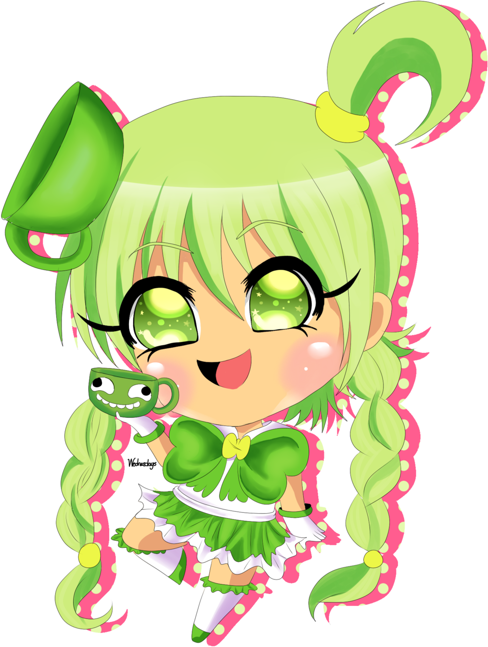 Green Tea You're So Kawaii By Vvednesdays - Green Tea Kawaii (1024x1365)