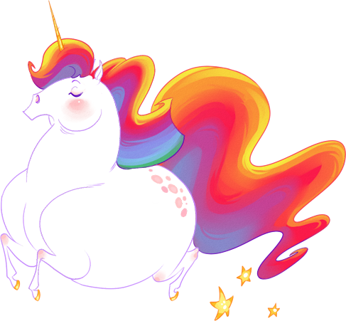 A Lovely Unicorn By Hellcorpceo - Fat Unicorn (487x451)