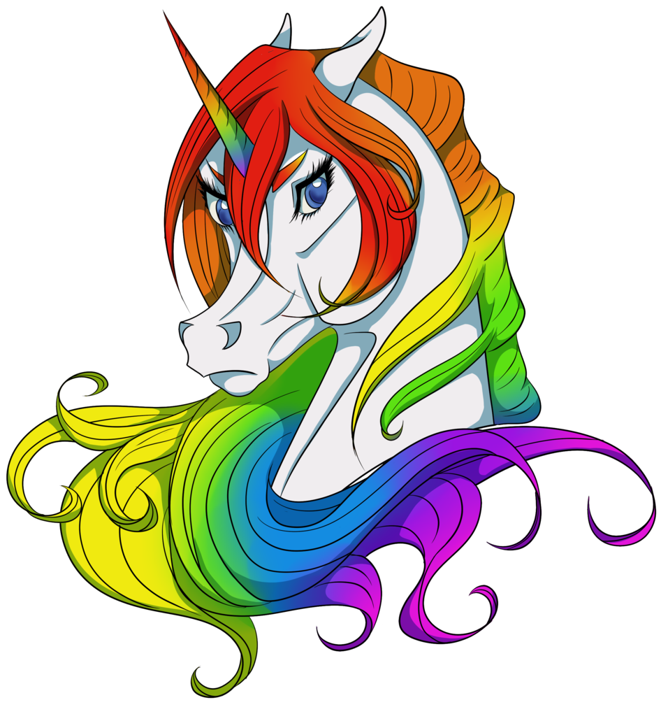 Sassy Unicorn Rainbow By Magieijsje2 Sassy Unicorn - Drawing (1024x1135)