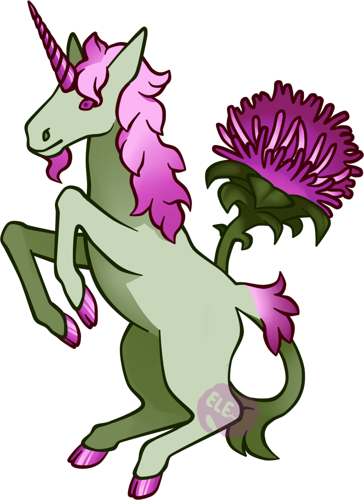 Thistle Unicorn By Elephantfreak - Cartoon (728x1000)