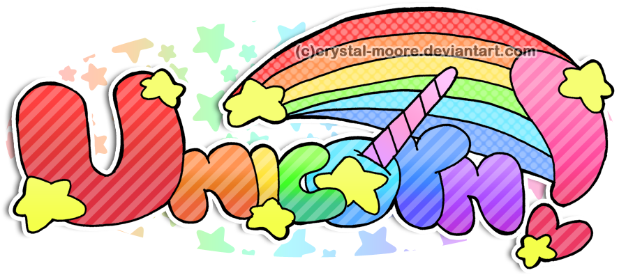 Unicorn By Crystal-moore - Unicorn In Bubble Letters (900x417)