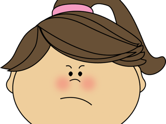 Angry Face Clipart - Happy Girl Face Clipart (640x480)