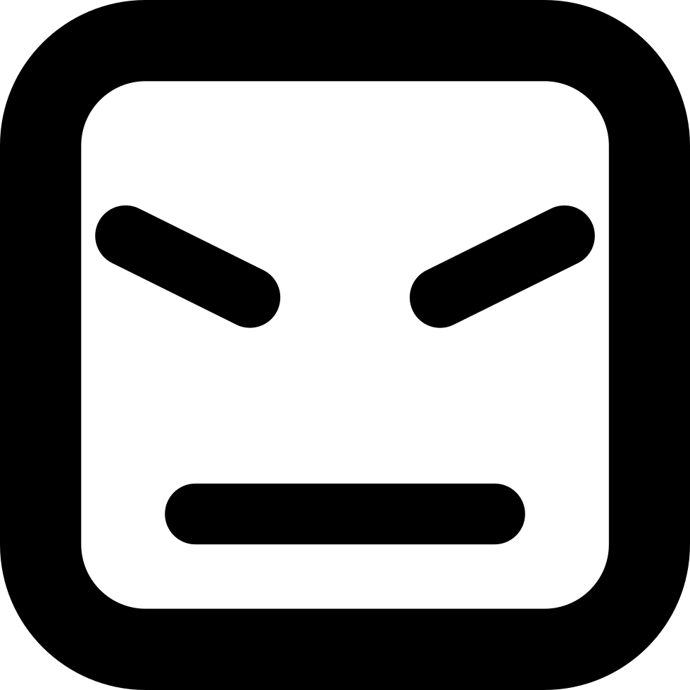 Angry Face Of Square Shape And Straight Lines Comments - Miiverse Icon (980x980)