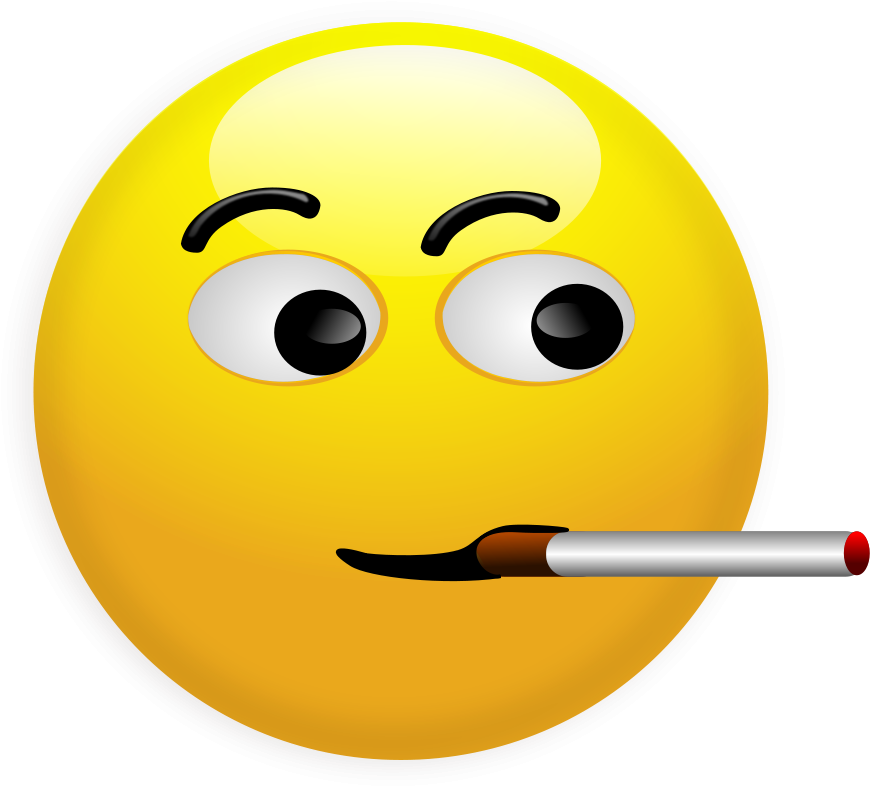 Pin Smiley Face Clip Art Emotions - Smoking Smiley Face (899x900)